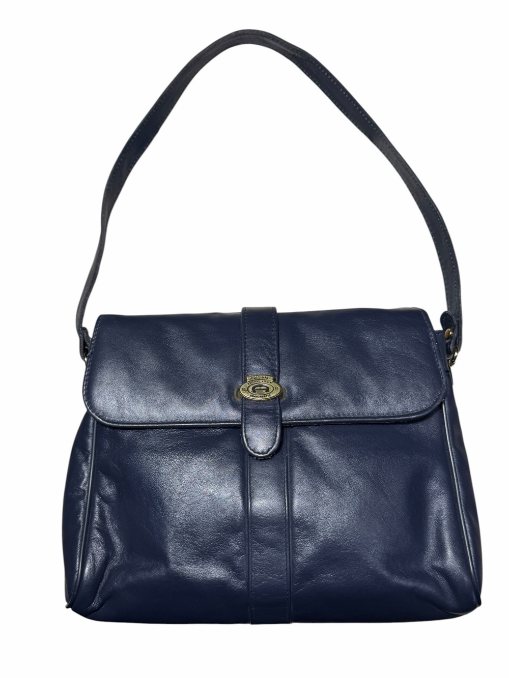 Etienne Aigner Vintage 80s Y2K Bag genuine Leather Navy Shoulder Handbag EUC - Picture 1 of 15